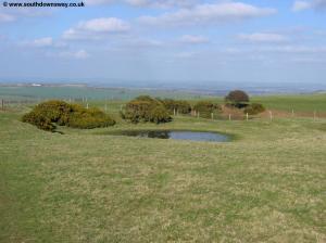 A dew pond on top of the downs